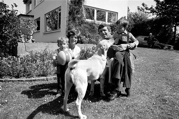 British golfer Tony Jacklin at home with his wife and children