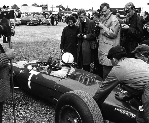 British Grand Prix Silverstone July 1963 John Surtees driver for Ferrari gets a