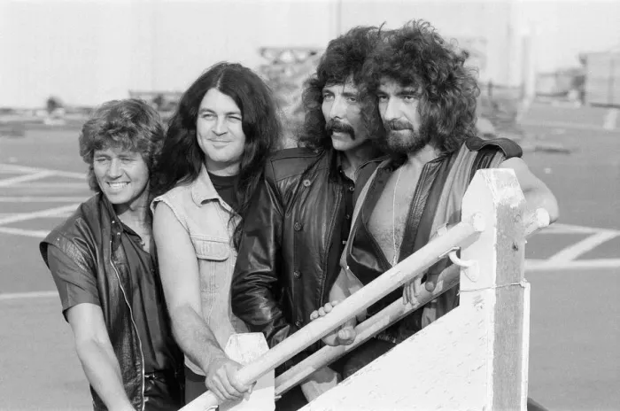 Framed Print : British heavy metal rock group Black Sabbath pictured before their performance at the NEC