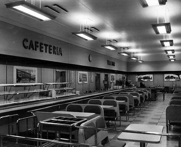 British Home Stores cafeteria, New Street, Birmingham. 1st May 1958