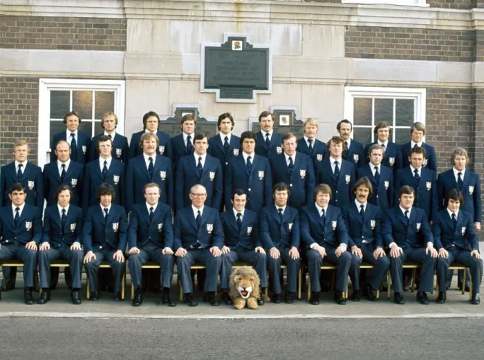 Framed Print : British and Irish Lions Rugby Union Team pose for a group picture before embarking