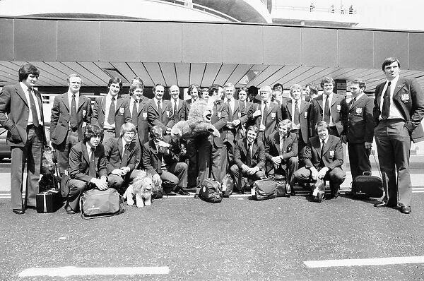 British Lions seen here at Heathrow Airport on their way to New Zealand 10th May 1977