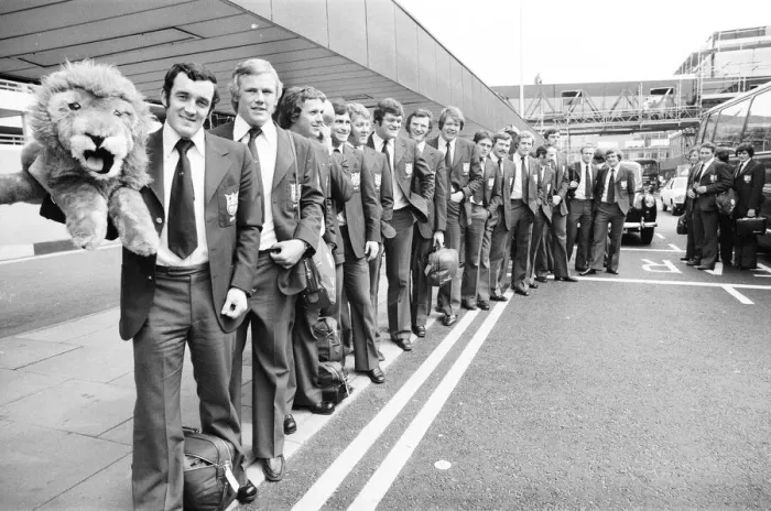 Framed Print : British Lions seen here at Heathrow Airport on their way to New Zealand 10th May 1977 Framed Print : British Lions seen here at Heathrow Airport on their way to New Zealand 10th May 1977
