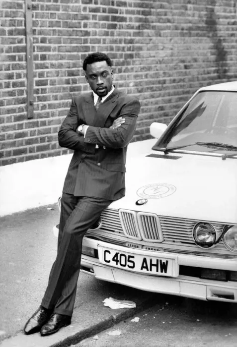 Framed Print : British middleweight champion boxer Nigel Benn with his BMW car March 1988 Framed Print : British middleweight champion boxer Nigel Benn with his BMW car March 1988