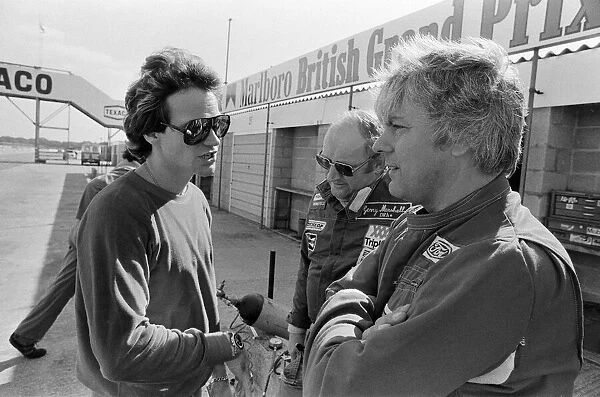 British Motorcycle road racer Barry Sheene at the Silverstone race track where he was