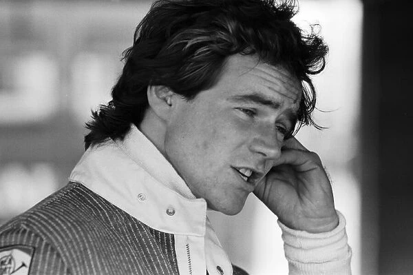 British Motorcycle road racer Barry Sheene at the Silverstone race track where he was
