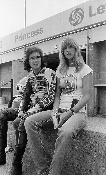 British motorcycle road racer Barry Sheene with girlfriend Stephanie McLean at