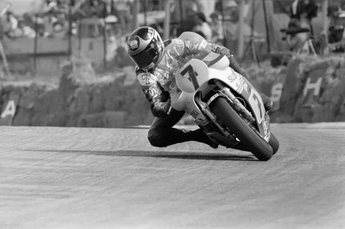 Framed Print : British Motorcycle road racer Barry Sheene attending the South Africa Grand Prix
