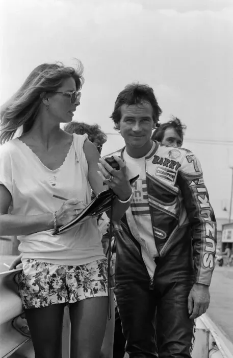 Framed Print : British Motorcycle road racer Barry Sheene attending the South Africa Grand Prix
