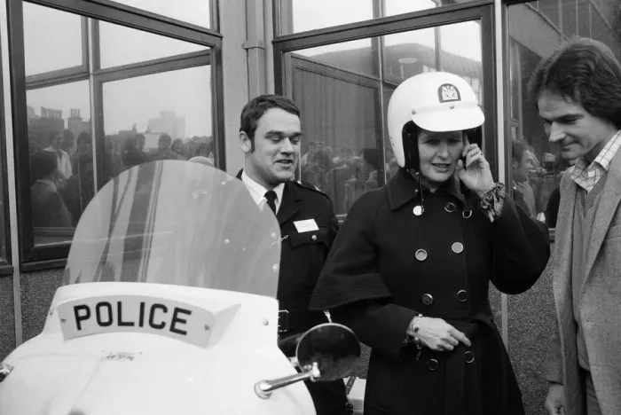 Framed Print : British Motorcycle road racer Barry Sheene with Conservative Party leader Margaret Framed Print : British Motorcycle road racer Barry Sheene with Conservative Party leader Margaret
