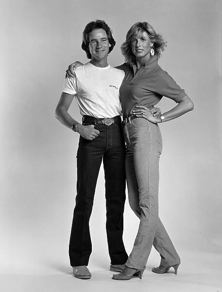 British Motorcycle road racer Barry Sheene poses with his girlfriend Stephanie McLean in