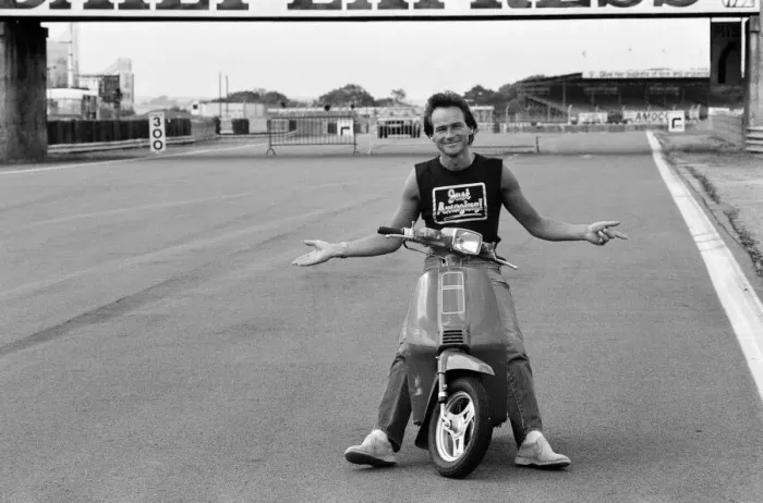 Framed Print : British Motorcycle road racer Barry Sheene at Silverstone. 2nd August 1984