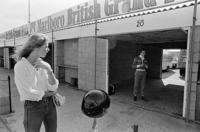 Framed Print : British Motorcycle road racer Barry Sheene at the Silverstone race track where he was Framed Print : British Motorcycle road racer Barry Sheene at the Silverstone race track where he was