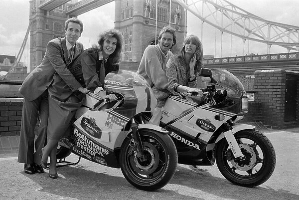 Former British Motorcycle road racer Barry Sheene with his wife Stephanie at a