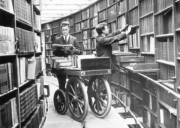 The British Museum Library March 1927. This giant vehicle is used to convey