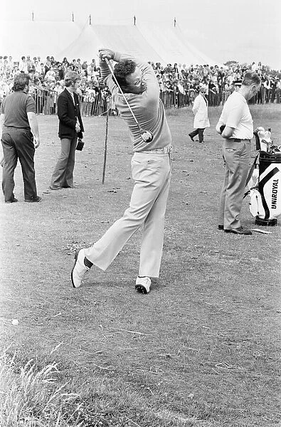 British Open 1973. Troon Golf Club in Troon, Scotland. Pictured, A golfer in action