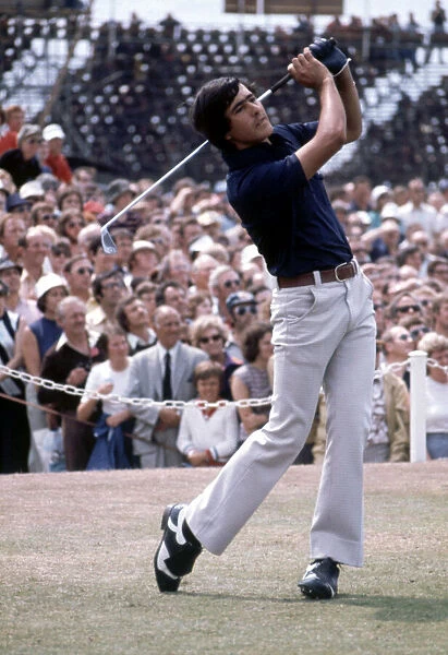 British Open at Royal Birkdale. Seve Ballesteros in action at the 1st Tee on his final