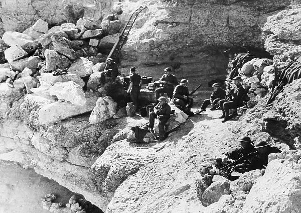 A British outpost in a wadi in Libya during the Second World War. 4th February 1942