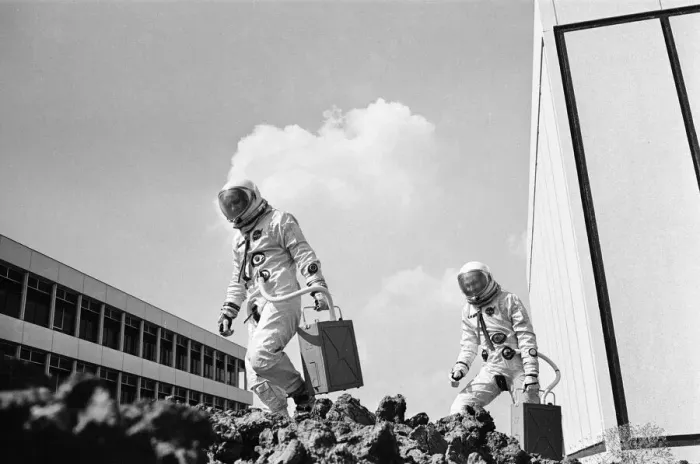 Framed Print : British Personnel at NASA Manned Spacecraft Center, where human spaceflight training