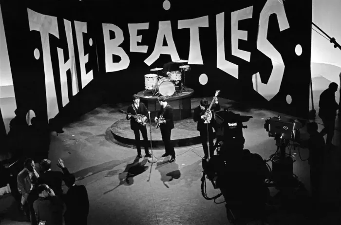 Framed Print : British pop group The Beatles rehearsing for their performance on the Ed Sullivan Framed Print : British pop group The Beatles rehearsing for their performance on the Ed Sullivan