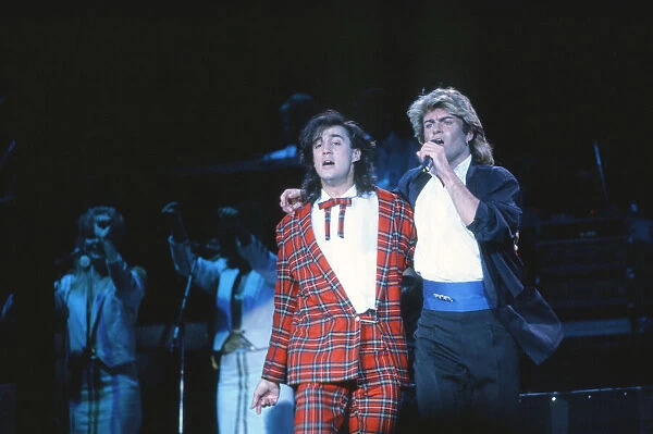 British pop group Wham pictured on their 10-day visit to China, April 1985