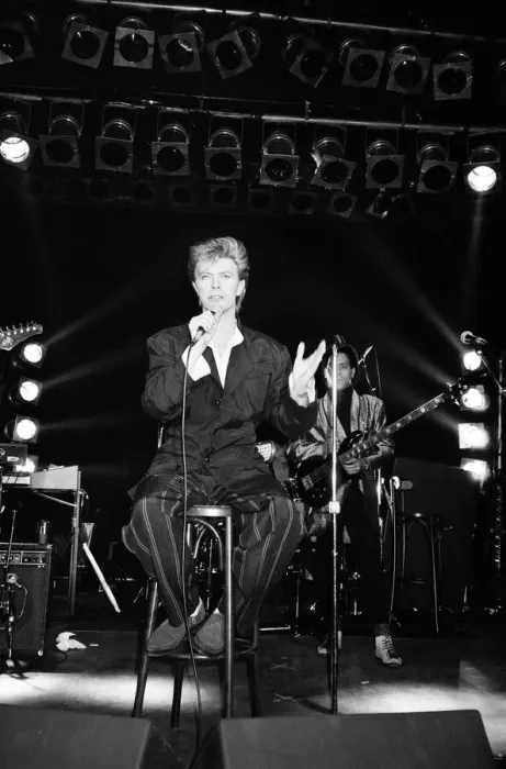 Framed Print : British pop singer David Bowie performing on stage. 21st March 1987 Framed Print : British pop singer David Bowie performing on stage. 21st March 1987