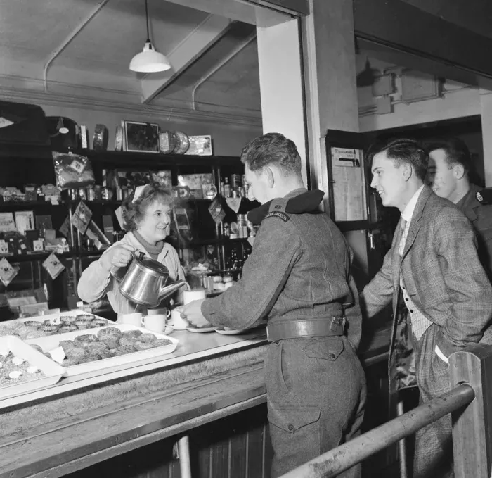 Framed Print : British pop singer Terry Dene queuing up for his meal in the canteen at Winchester Framed Print : British pop singer Terry Dene queuing up for his meal in the canteen at Winchester