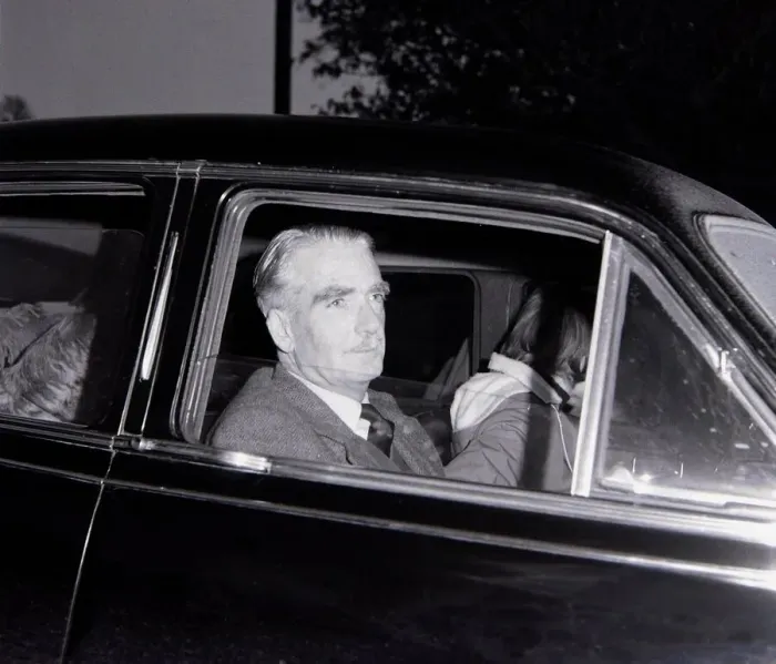Framed Print : Former British Prime mInister Anthony Eden arrives at Morval House near Looe Cornwall Framed Print : Former British Prime mInister Anthony Eden arrives at Morval House near Looe Cornwall