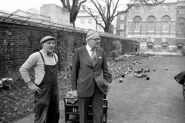 British Prime Minister James Callaghan seen here in the garden of No
