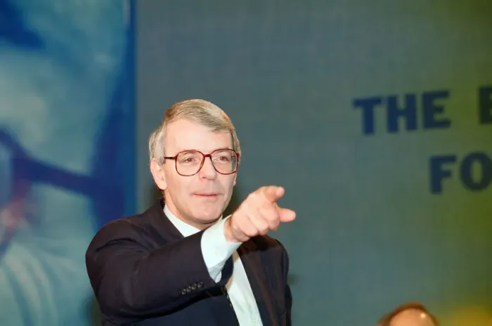 Framed Print : British Prime Minister, John Major launches his Conservative party election manifesto Framed Print : British Prime Minister, John Major launches his Conservative party election manifesto