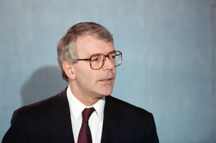 Framed Print : British Prime Minister, John Major launches his Conservative party election manifesto