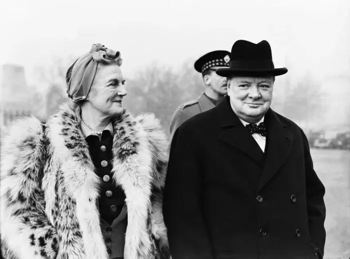 Framed Print : British Prime Minister Winston Churchill, accompanied by his wife Lady Churchill