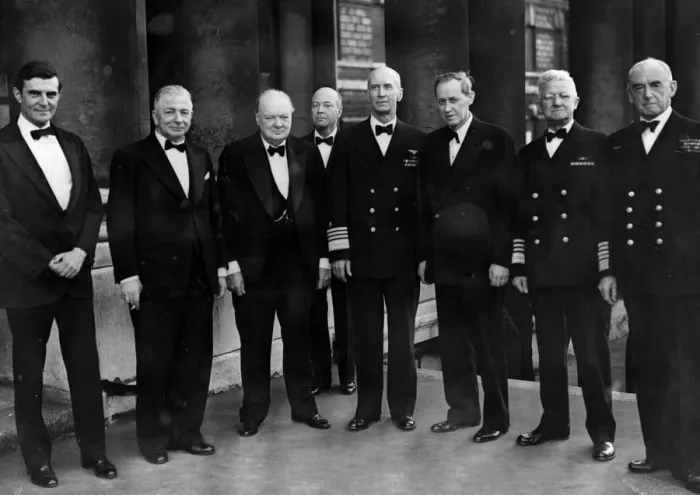 Framed Print : British Prime Minister Winston Churchill with American Government Framed Print : British Prime Minister Winston Churchill with American Government