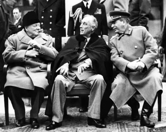 Framed Print : British Prime Minister Winston Churchill with American President Franklin D Roosevelt Framed Print : British Prime Minister Winston Churchill with American President Franklin D Roosevelt