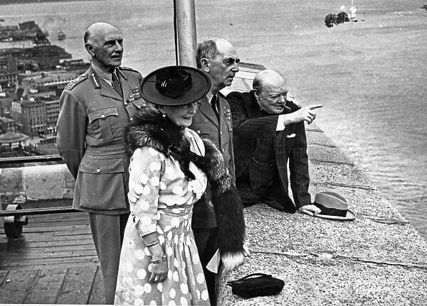 British Prime Minister Winston Churchill with The Earl and Countess of Athlone