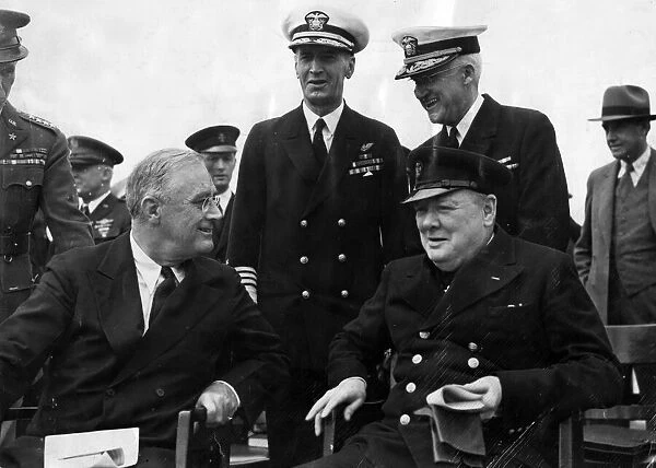 British Prime Minister Winston Churchill meeting with American President Franklin D
