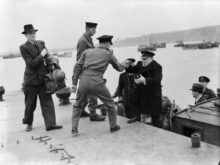 Framed Print : British Prime Minister Winston Churchill pictured on his visit to Normandy in Northern