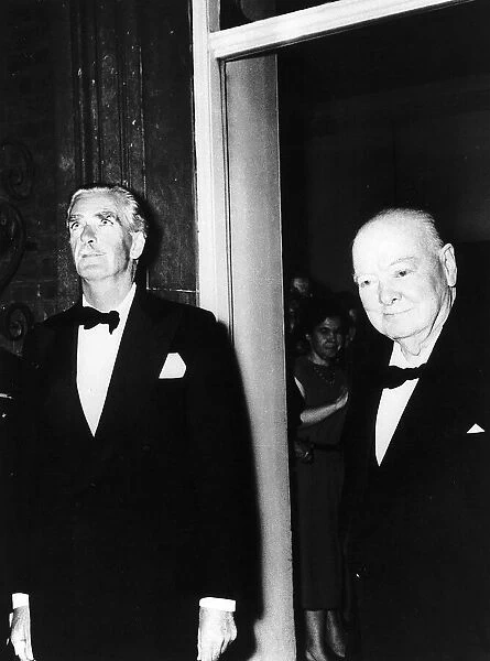 British Prime Minister Winston Churchill with Sir Anthony Eden outside 10 Downing Street