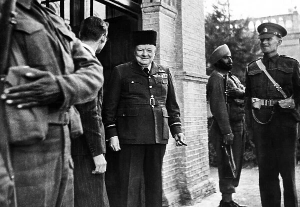 British Prime Minister Winston Churchill in Tehran for the conference with American