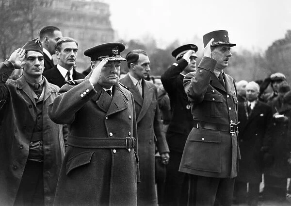 British Prime Minister Winston Churchill on his visit to Paris