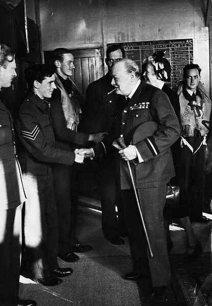British Prime Minister Winston Churchill wearing the uniform of Air Commodore of