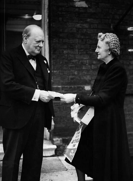 British Prime Minister Winston Churchill is his wife Lady Churchill