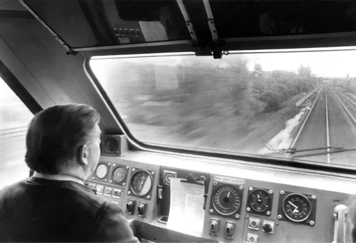 Framed Print : British Rail driver Colin Forster accelerates up to 125 m. p. h Framed Print : British Rail driver Colin Forster accelerates up to 125 m. p. h