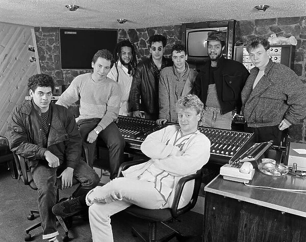 British reggae pop band UB40. Left to right, (behind keyboard), Astro, Norman Hassan