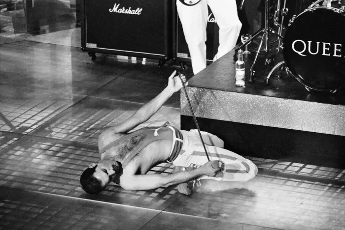 Framed Print : British Rock group Queen performing at the Golden Rose Pop festival in Montreux