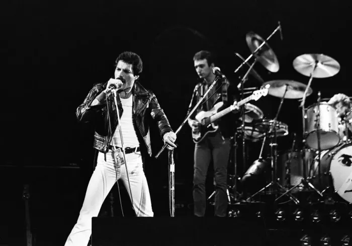 Framed Print : British Rock group Queen performing at the NEC in Birmingham Framed Print : British Rock group Queen performing at the NEC in Birmingham