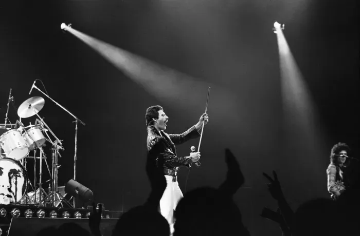 Framed Print : British Rock group Queen performing at the NEC in Birmingham Framed Print : British Rock group Queen performing at the NEC in Birmingham
