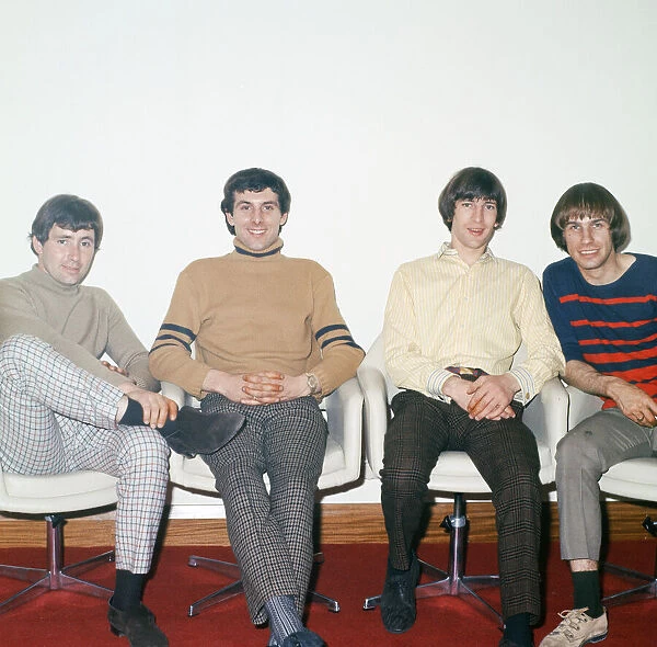 British rock group The Troggs pose before appearing on the BBC television programme Top