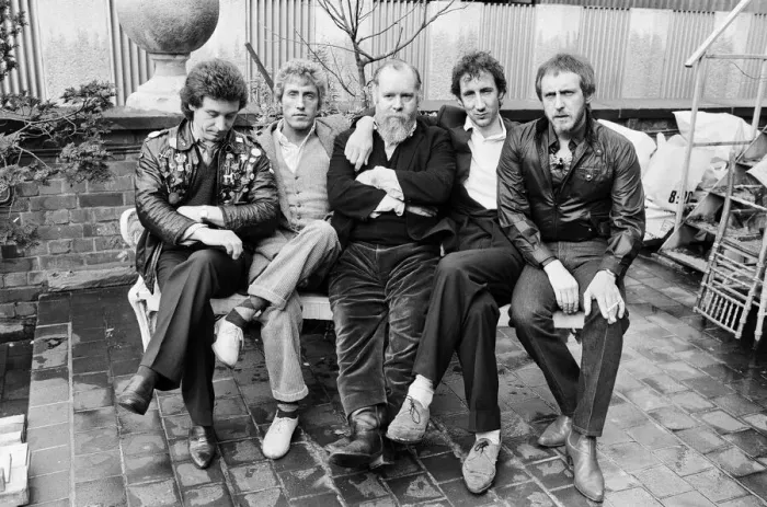 Framed Print : British rock group The Who. Left to right: Kenney Jones, Roger Daltrey