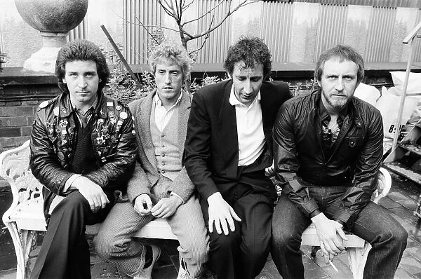 British rock group The Who. Left to right: Kenney Jones, Roger Daltrey